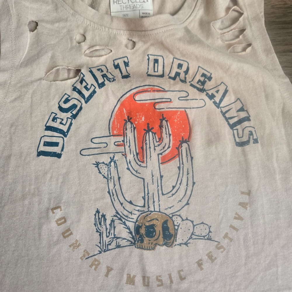 Recycled Threads Desert Dreams Country Music Festival Distressed Muscle Tank L - Picture 3 of 6